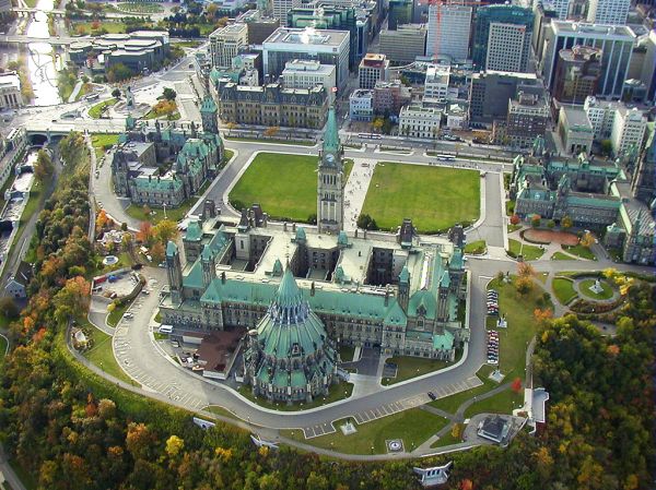 Parliament Hill seen from above, Ottawa