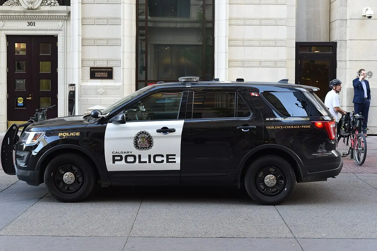 Calgary Police Service SUV parked downtown