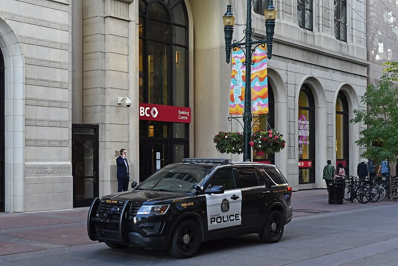 Calgary Police Service SUV parked on Stephen Avenue