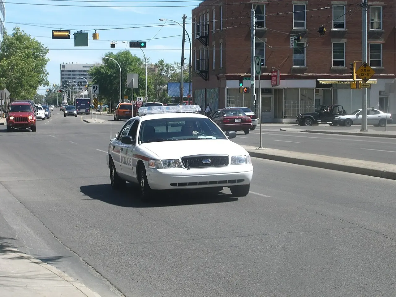 Edmonton Police Service car on patrol