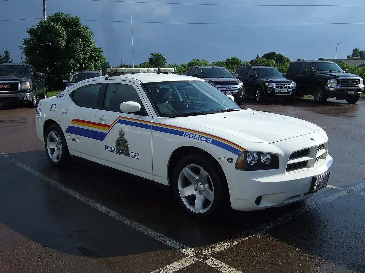 RCMP Dodge Charger cruiser in a parking lot
