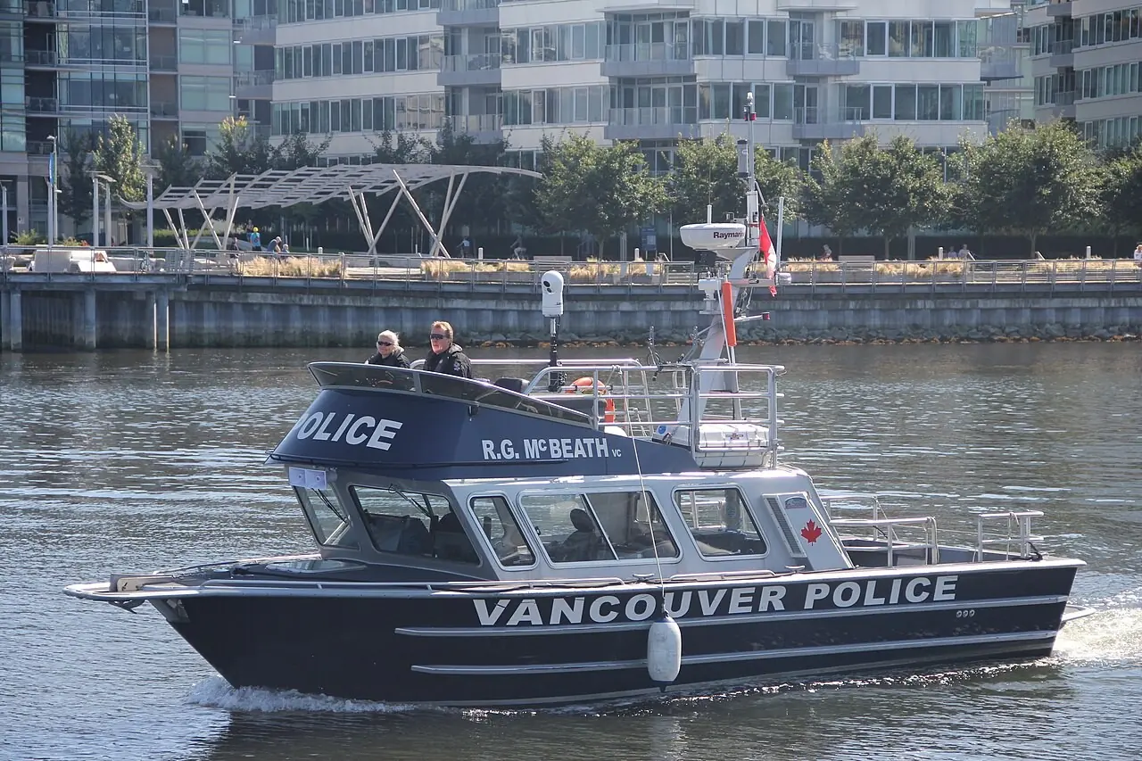 Vancouver Police Department boat on the water