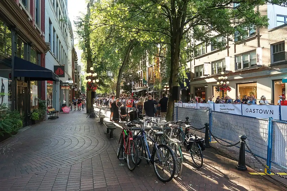 Water Street in Vancouver's Gastown in summer