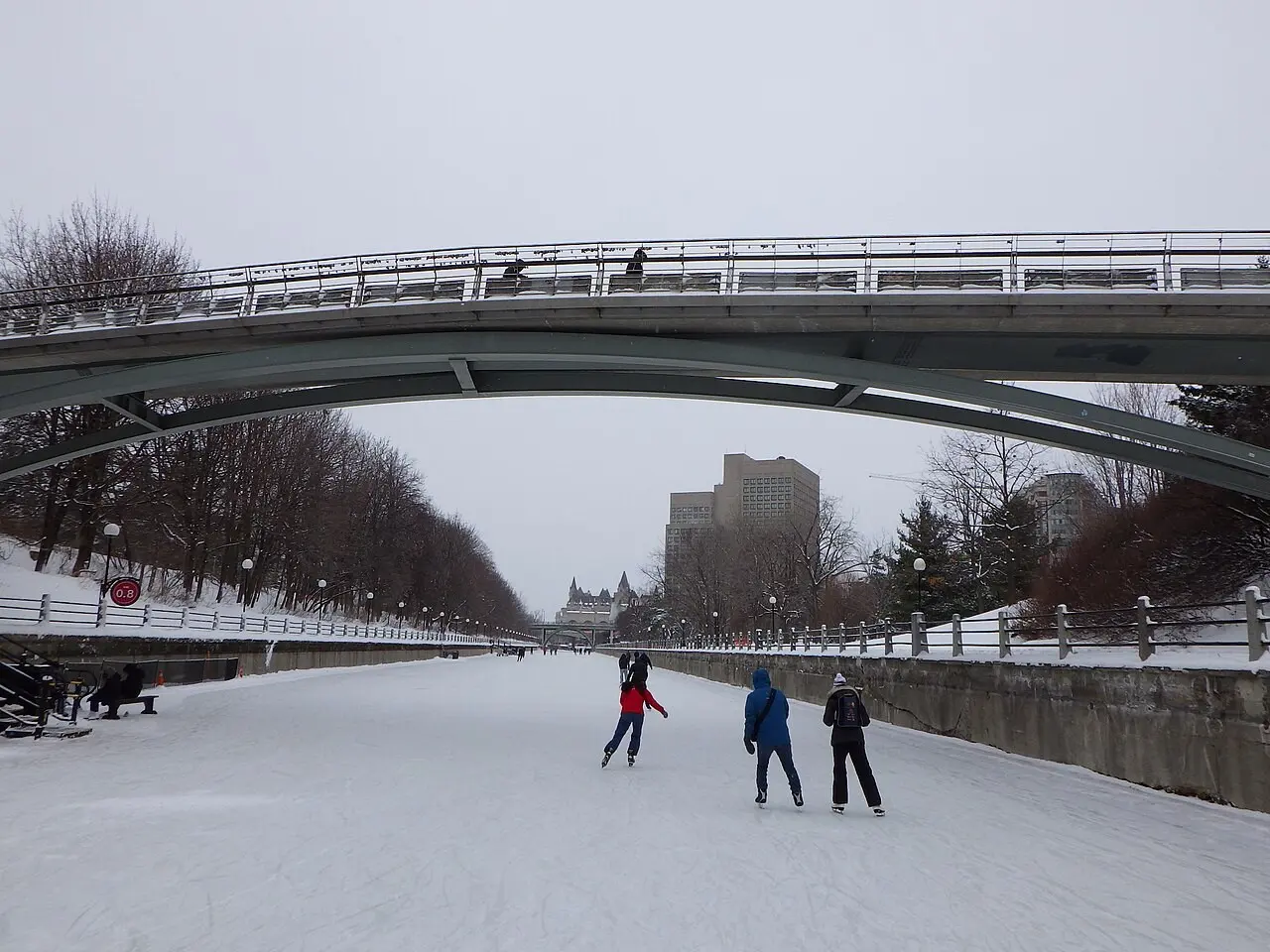 Skaters on the Rideau Canal near Corkstown Bridge