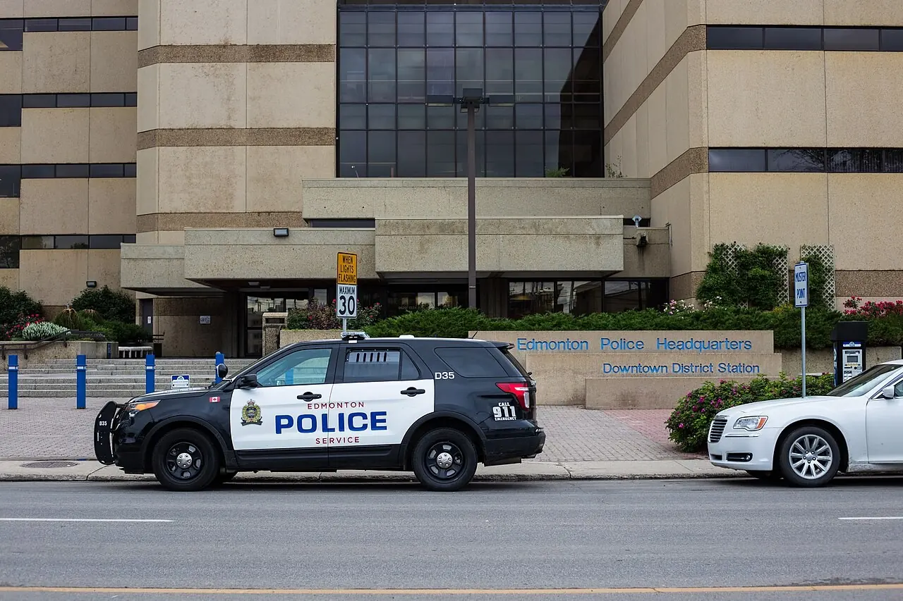 Edmonton Police Service SUV outside police headquarters