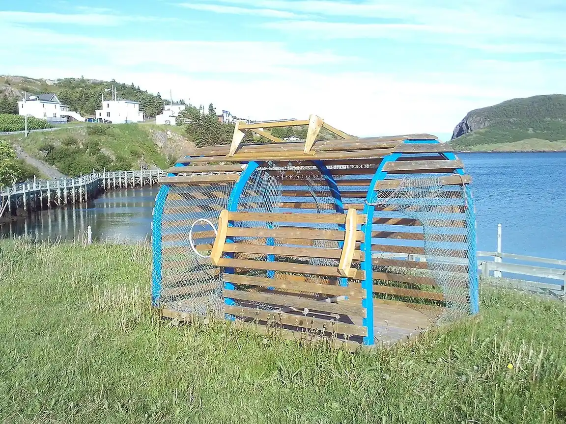 Lobster trap on the shore in Burin, Newfoundland