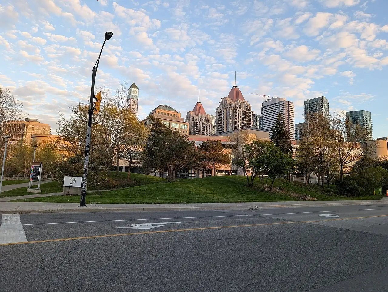 Living Arts Centre and skyscrapers in Mississauga