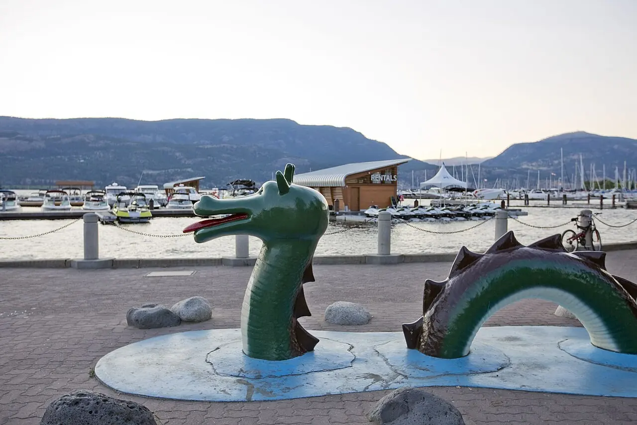 Ogopogo statue on the Kelowna waterfront