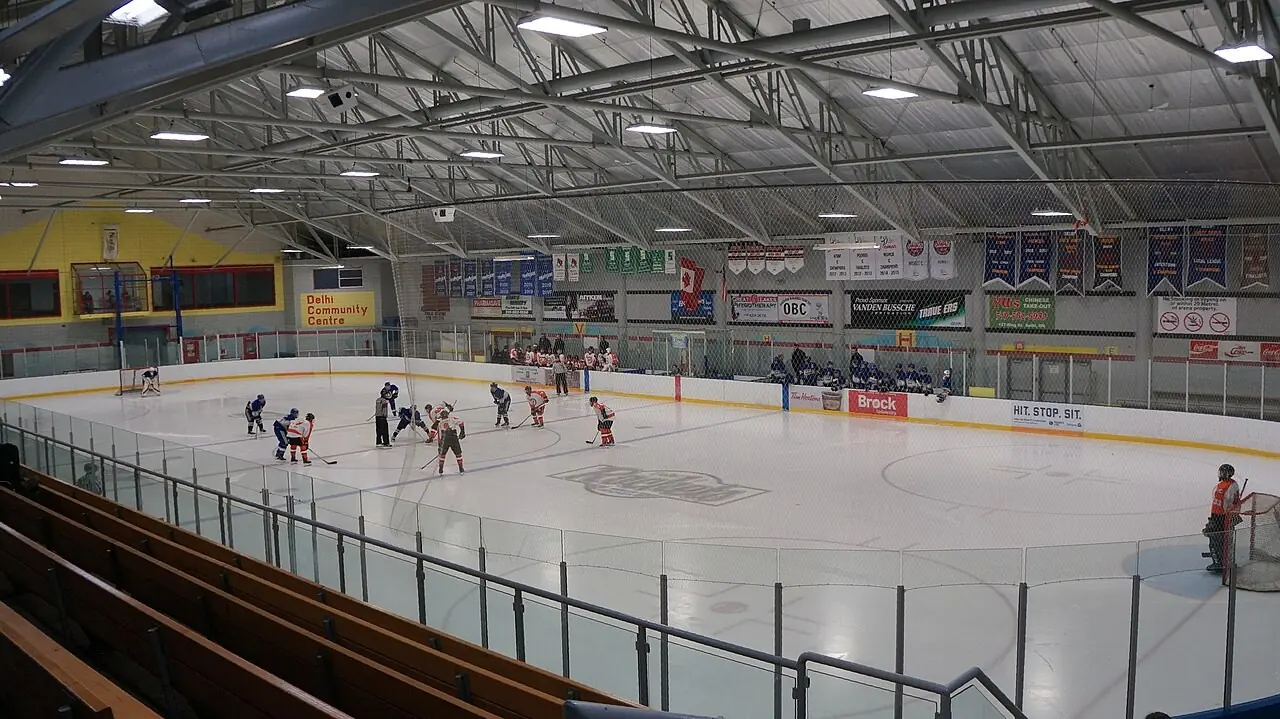 Minor hockey game in a small-town Ontario community arena