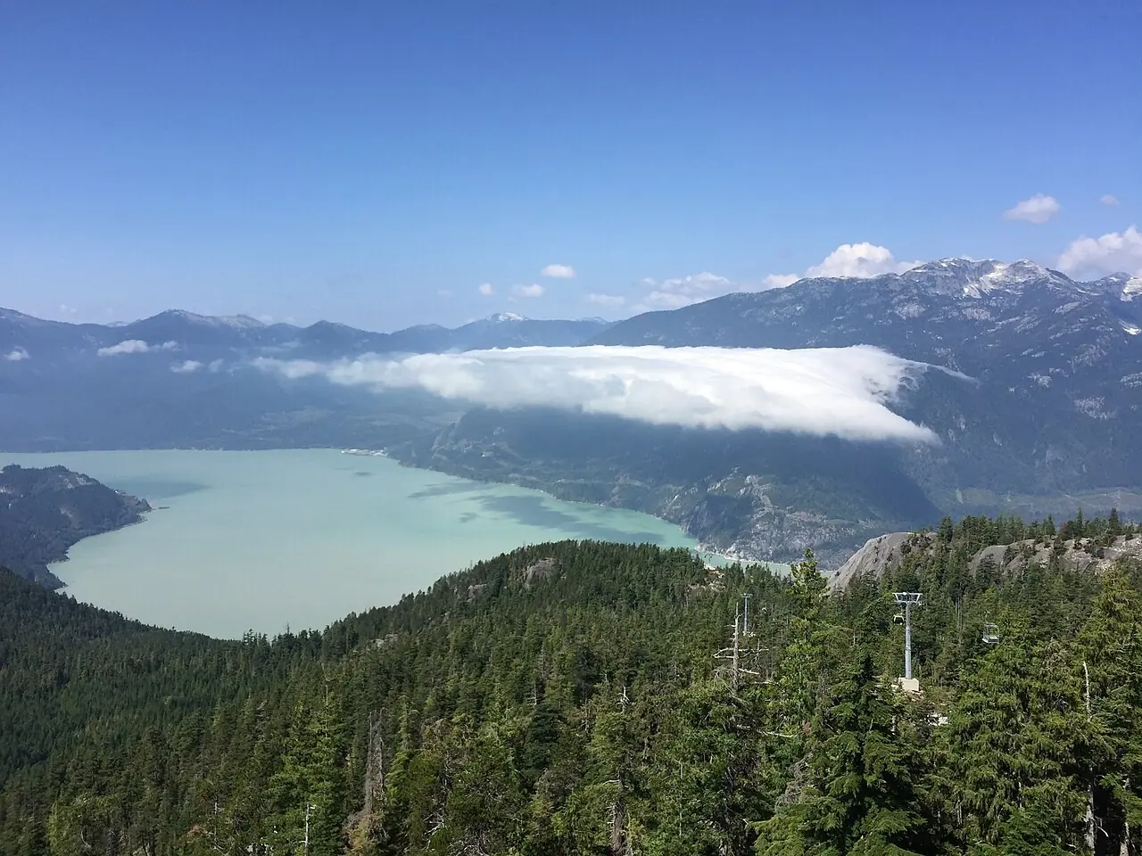 Howe Sound and mountains above Squamish